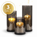 Productfoto: KENN Glazen Kaarsenhouders – Set van 3 – Rookglas