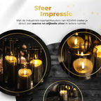 KENN® Glazen Kaarsenhouders – Set van 3 – Rookglas