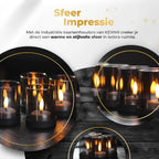 KENN® Glazen Waxinelichthouders – Set van 4 – Rookglas