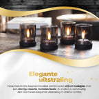 KENN® Glazen Waxinelichthouders – Set van 4 – Rookglas