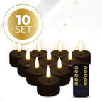 KENN® LED Waxinelichtjes – Set van 10 – Zwart