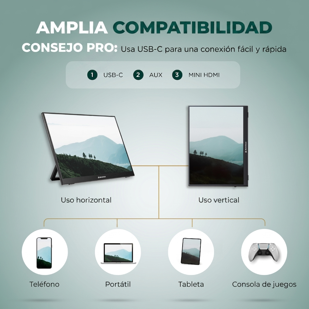 Remodius draagbare monitor 16 inch – 2.5K IPS, USB-C en HDMI
