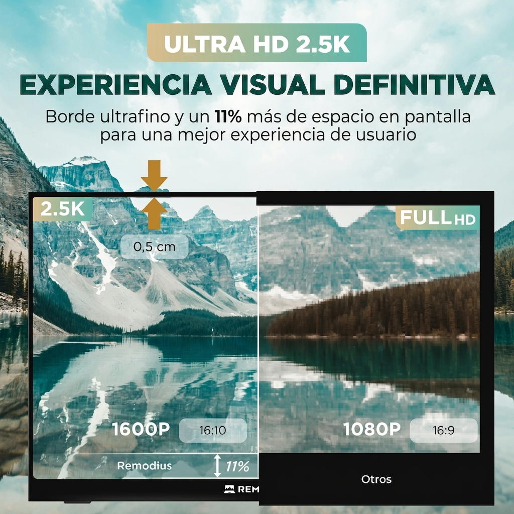 Remodius draagbare monitor 16 inch – 2.5K IPS, USB-C en HDMI