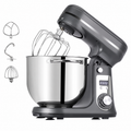 Biolomix Keukenmachine - Keukenmixer - Foodprocessor - Mixer - Blender - Stille motor - Keukenmachines - Mixer met mengkom - Mixers - 6L kom - 1200W - Grijs op witte achtergrond