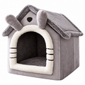 Hondenhuis in het hele seizoen - Afneembaar wasbaar huisdierbed voor kleine honden Teddy Winter Warm kattenhondenhuis op witte achtergrond