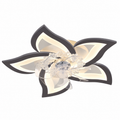 Plafondventilator - Lotus - Met Verlichting - Plafond Ventilator Lamp - LED Verlichting - Met Afstandsbediening - Dimbaar - Smart Lamp - Wit op witte achtergrond